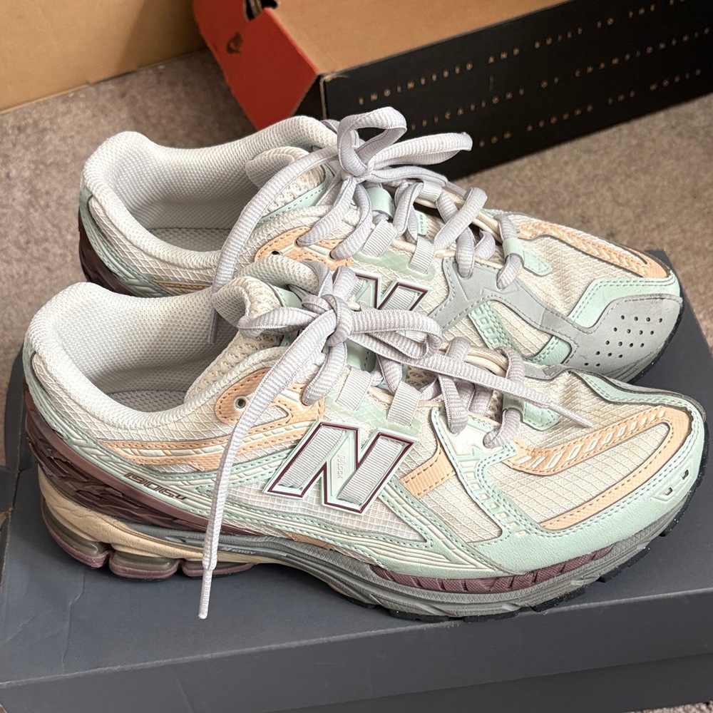 New Balance Women's Cream and Tan Athletic Shoes